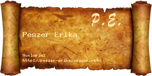Peszer Erika névjegykártya